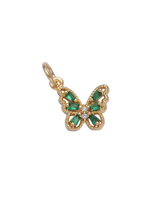 Mini Colorful Pave Butterfly Charm