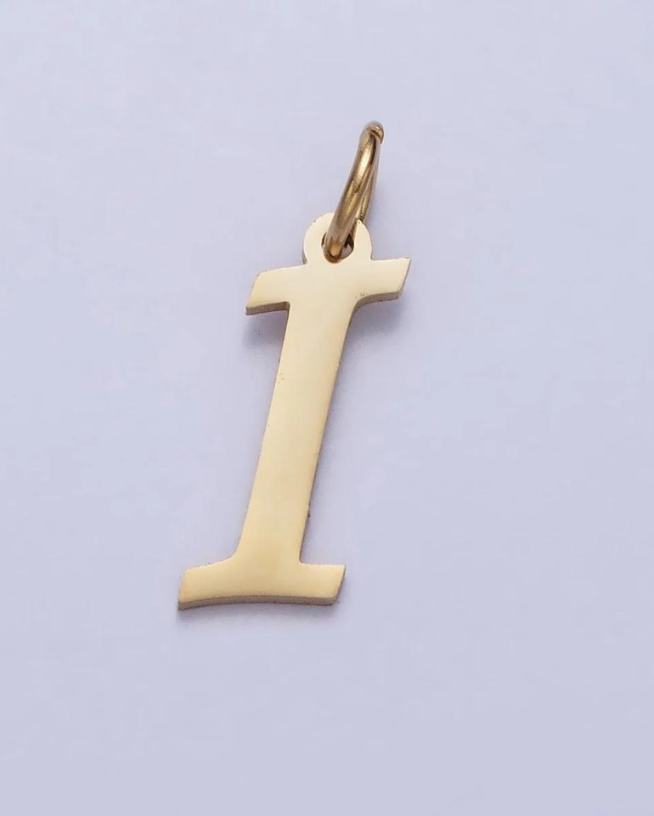 Gold Script Initial Charm
