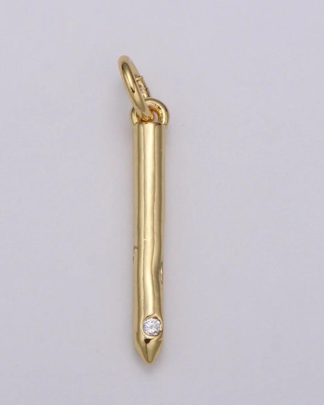 Gold Minimalist CZ Initial Charm