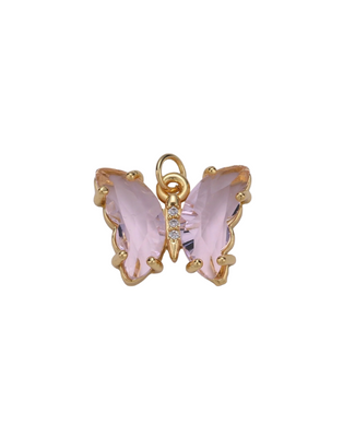 Gold Gemstone Butterfly Charm