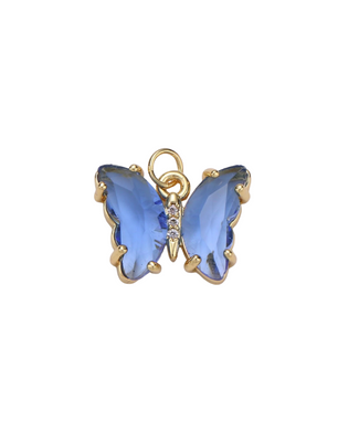 Gold Gemstone Butterfly Charm