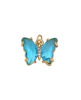 Gold Gemstone Butterfly Charm