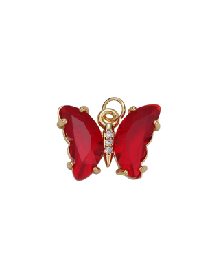 Gold Gemstone Butterfly Charm