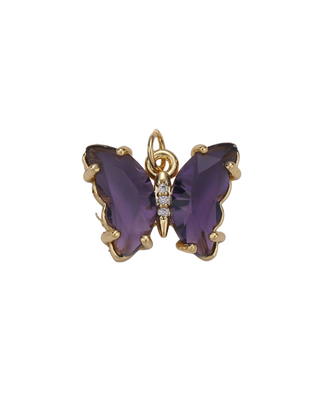 Gold Gemstone Butterfly Charm