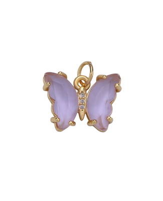 Gold Gemstone Butterfly Charm