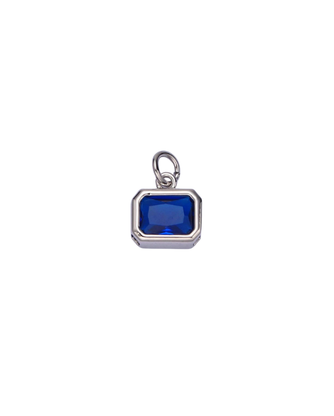 Silver Baguette Birthstone Charm