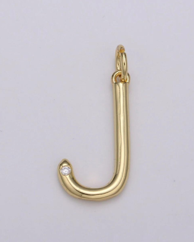 Gold Minimalist CZ Initial Charm