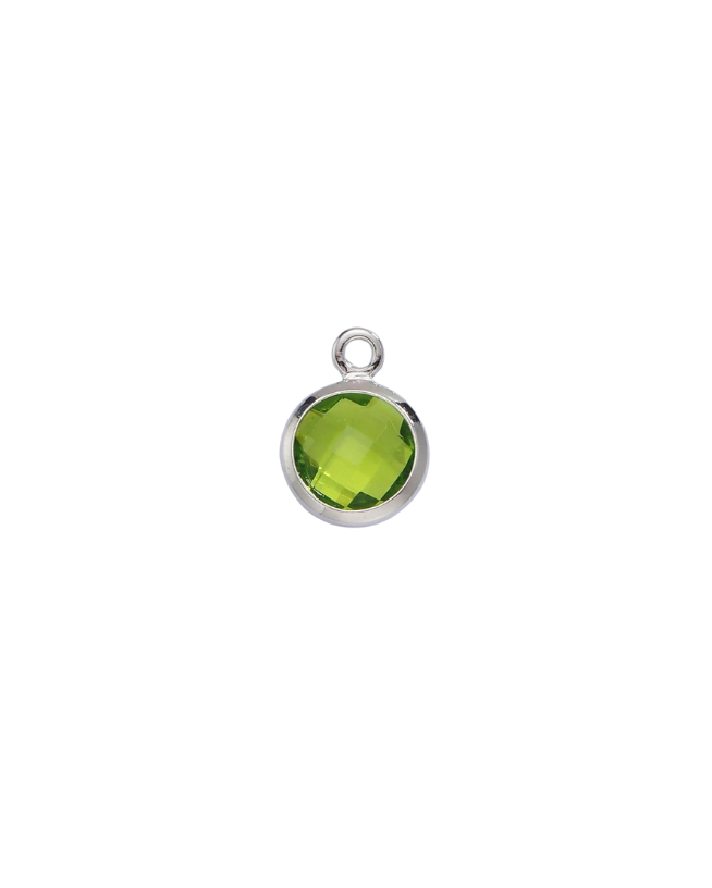 Silver Round Birthstone Charm