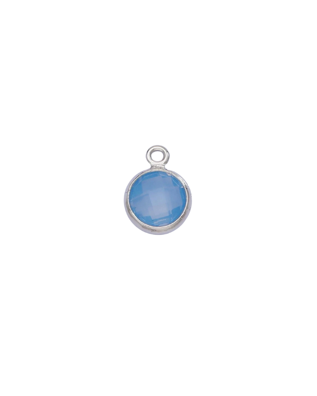 Silver Round Birthstone Charm