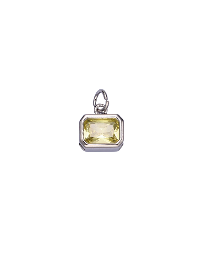 Silver Baguette Birthstone Charm
