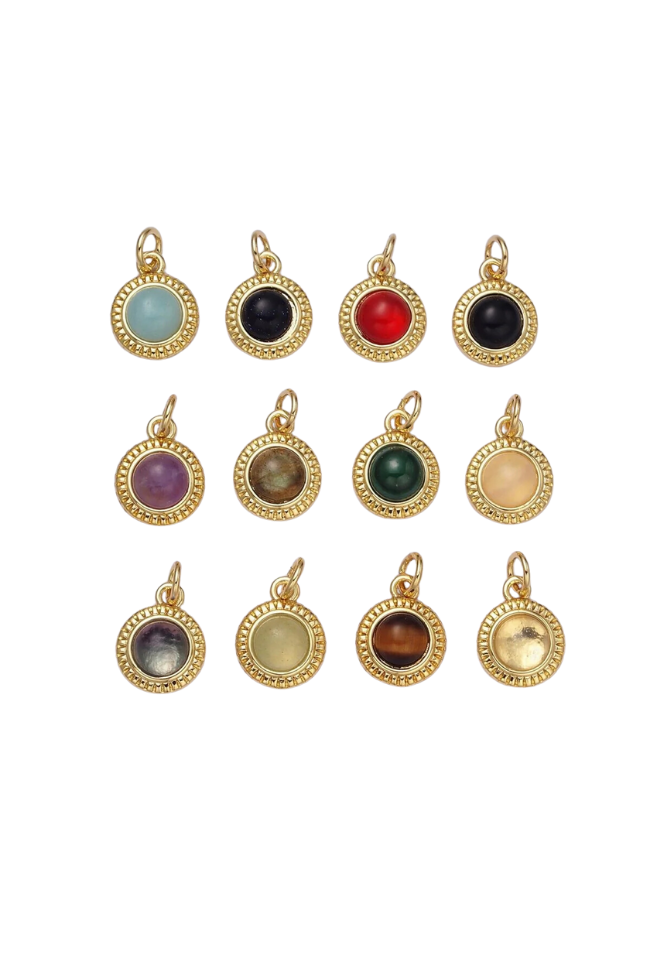 Round Natural Gemstone Medallion