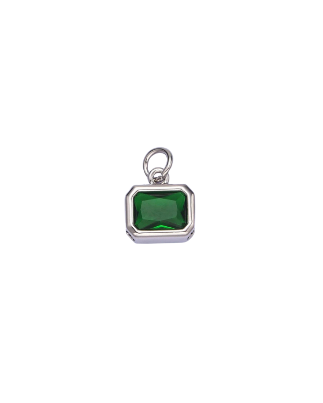 Silver Baguette Birthstone Charm