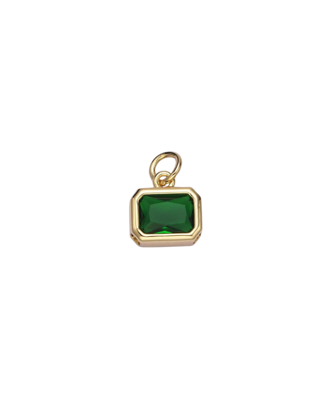 Gold Baguette Birthstone Charm