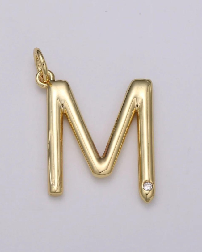 Gold Minimalist CZ Initial Charm