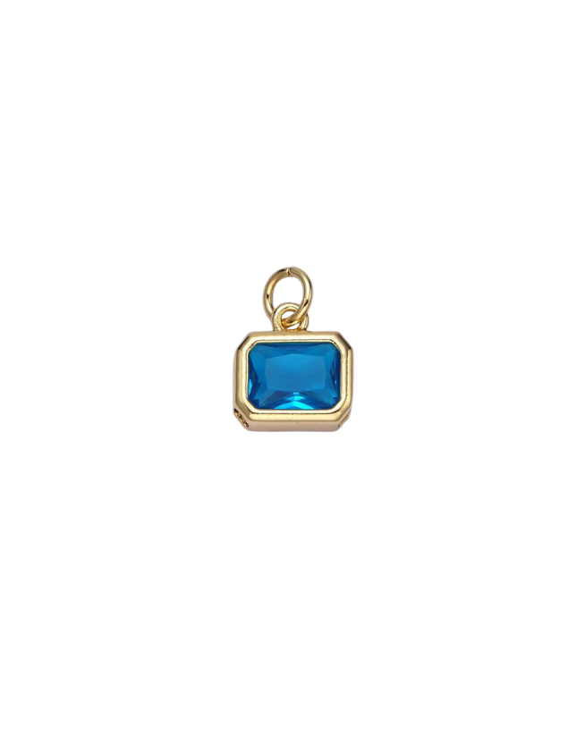 Gold Baguette Birthstone Charm