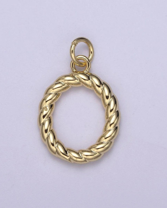 Gold Twisted Initial Charm