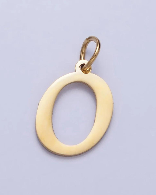 Gold Script Initial Charm