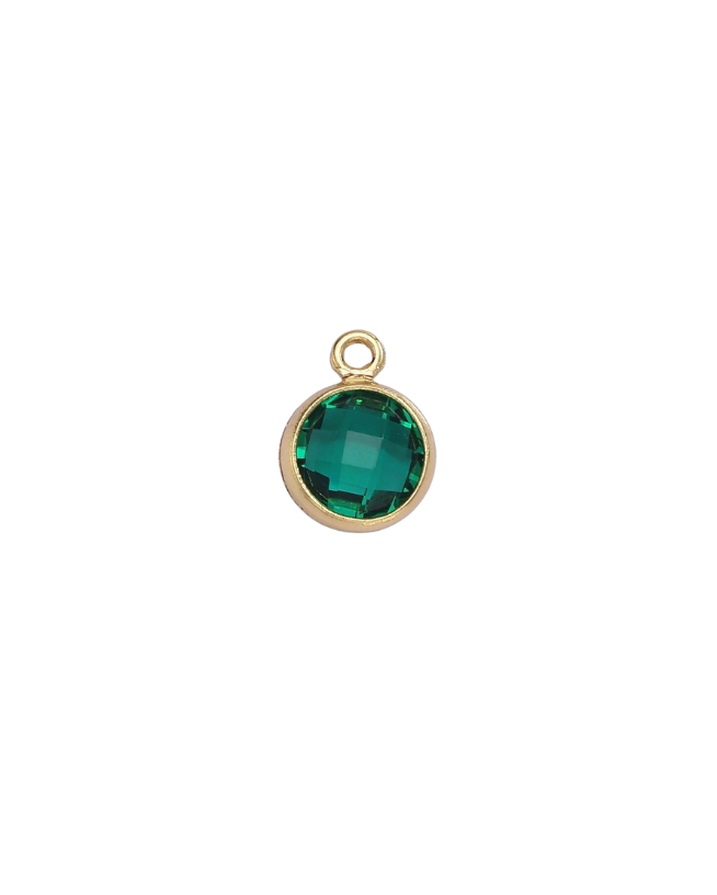 Gold Round Birthstone Charm