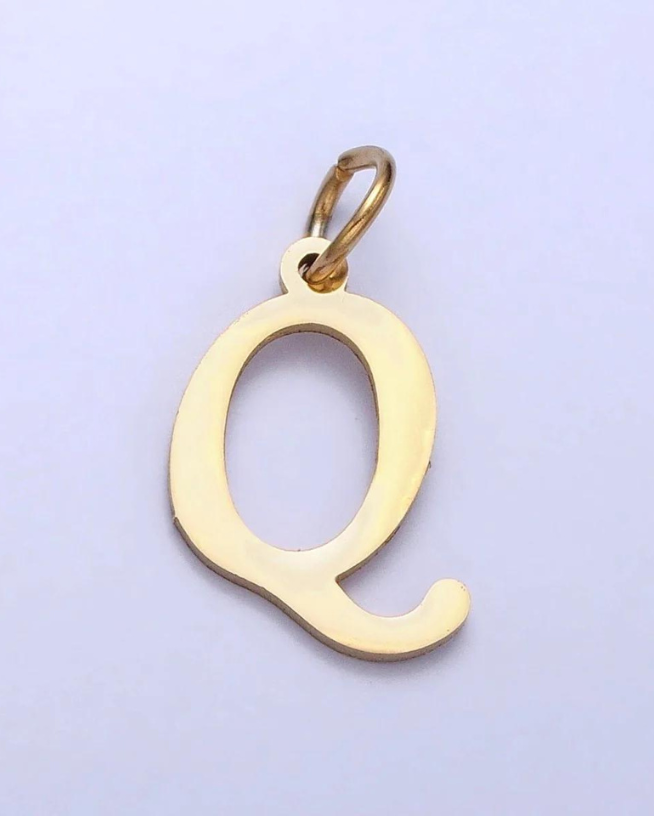 Gold Script Initial Charm