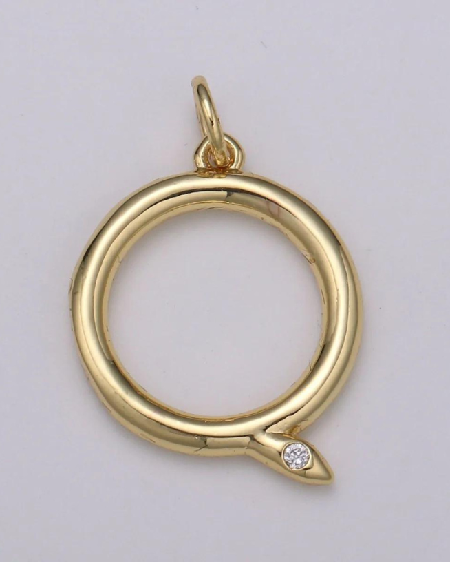 Gold Minimalist CZ Initial Charm