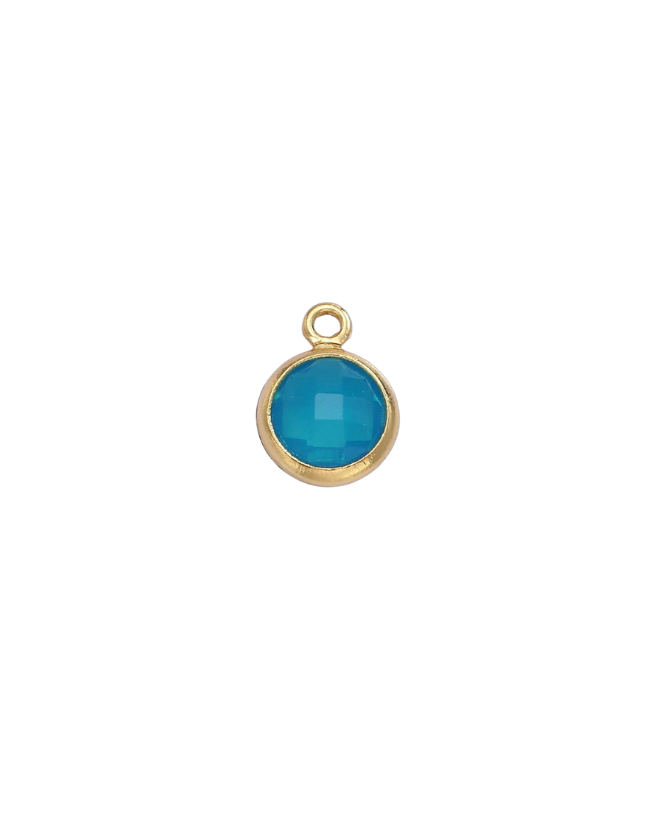 Gold Round Birthstone Charm