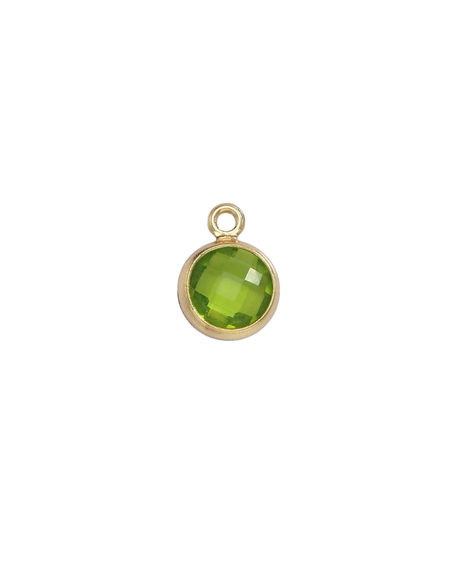 Gold Round Birthstone Charm