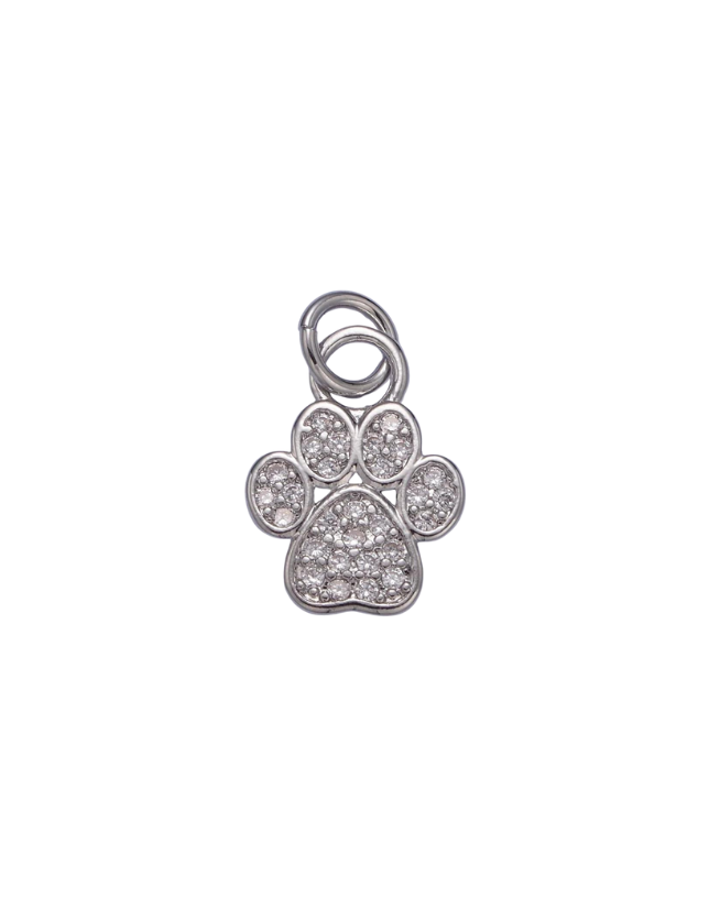 Pave Paw Print Charm