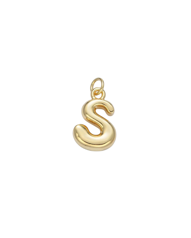 Bubble Letter Initial Charm