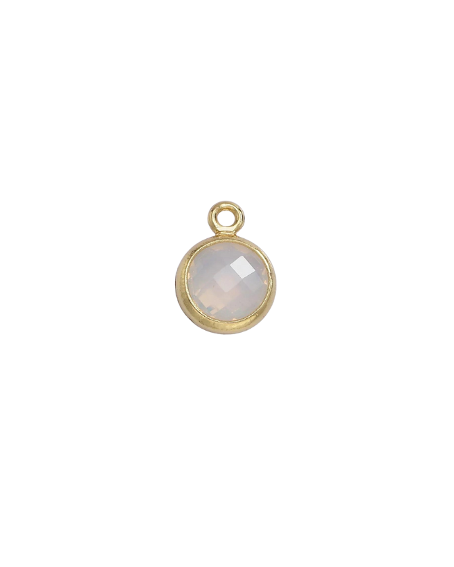Gold Round Birthstone Charm