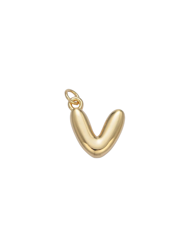 Bubble Letter Initial Charm