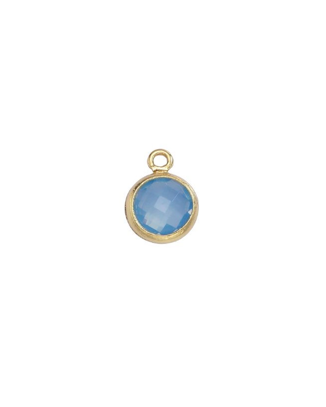 Gold Round Birthstone Charm