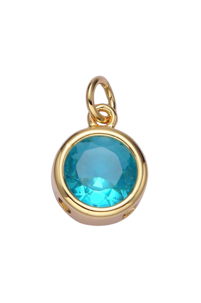 Gold Circle Birthstone Charm