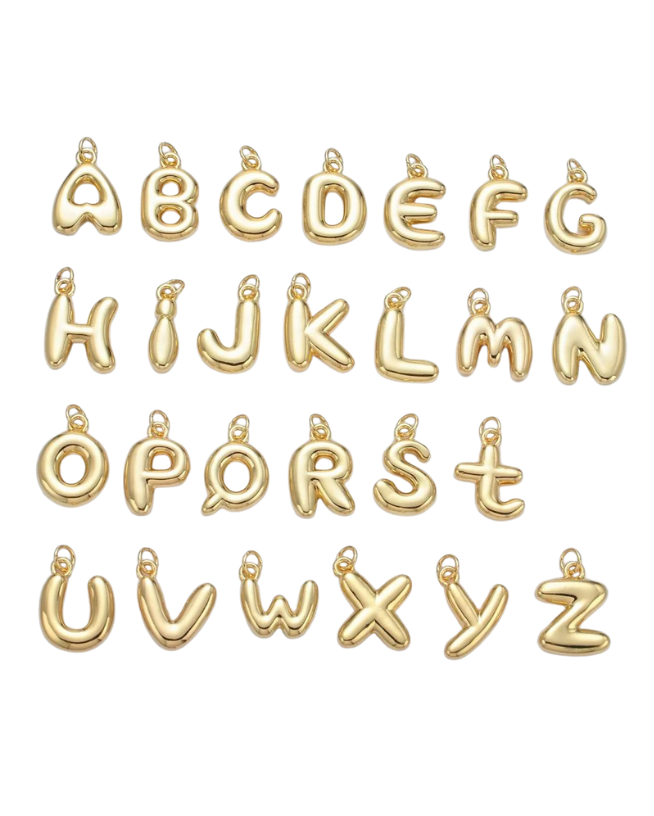 Bubble Letter Initial Charm