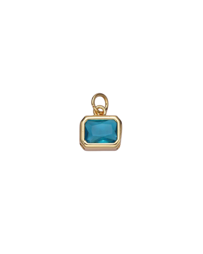 Gold Baguette Birthstone Charm