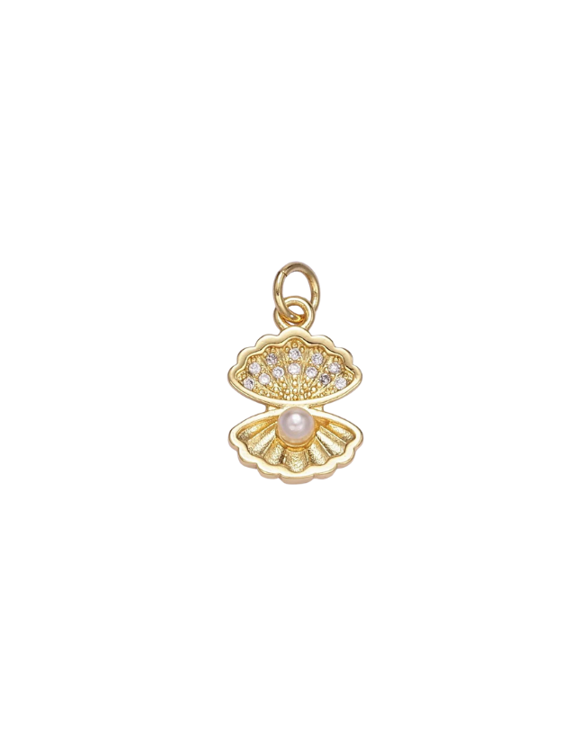 Pearl Pave Clam Shell Charm