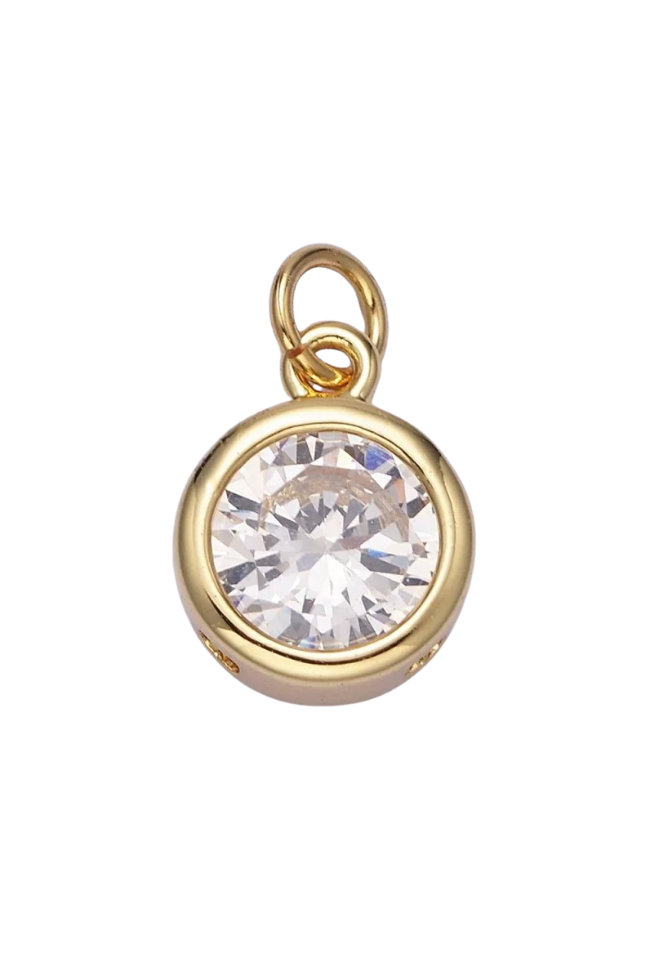 Gold Circle Birthstone Charm