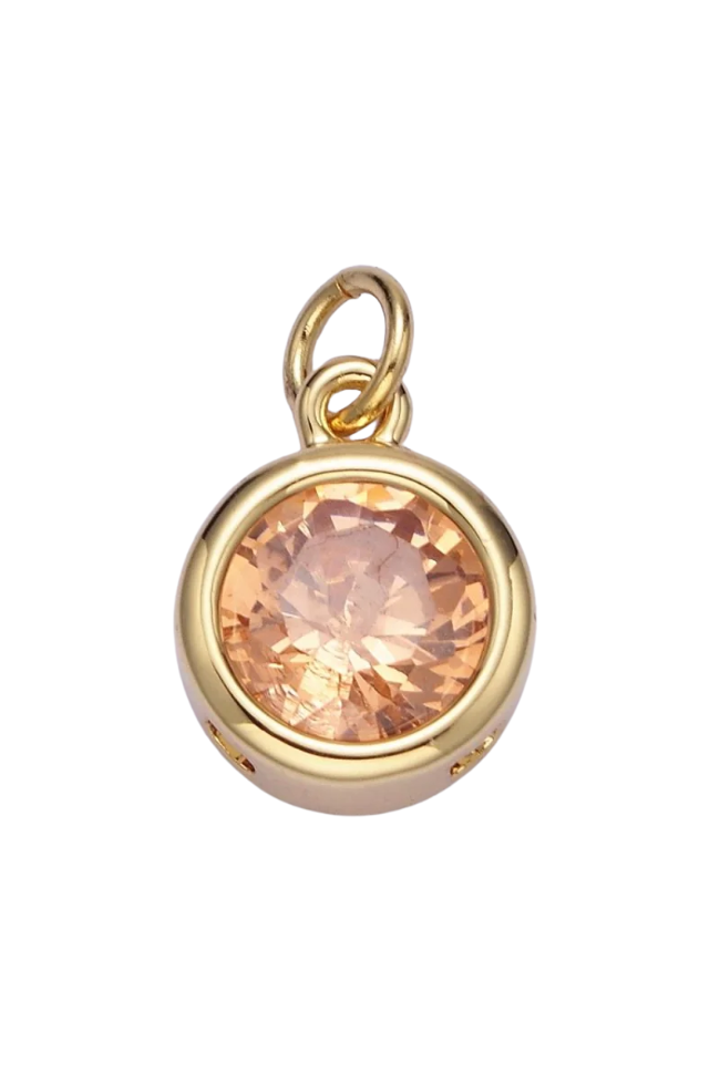 Gold Circle Birthstone Charm