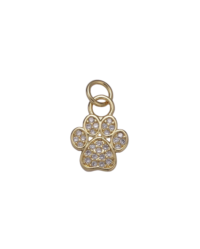 Pave Paw Print Charm
