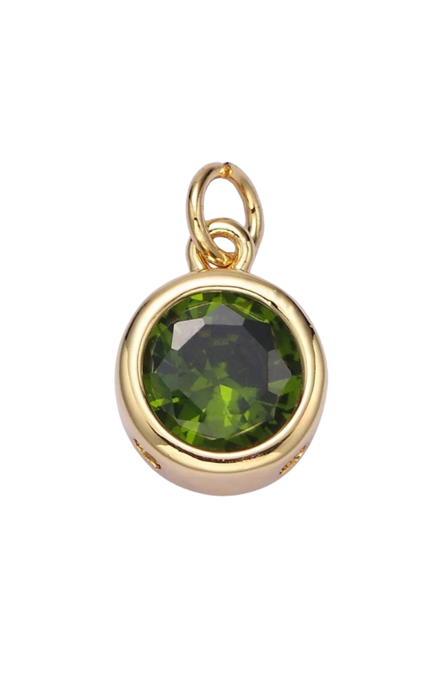 Gold Circle Birthstone Charm