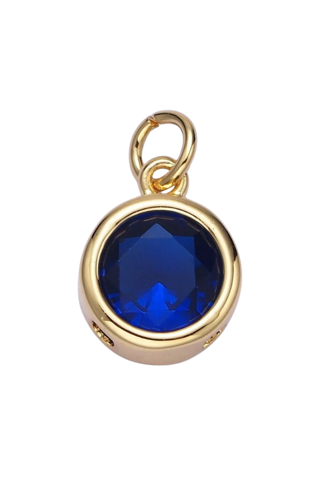 Gold Circle Birthstone Charm