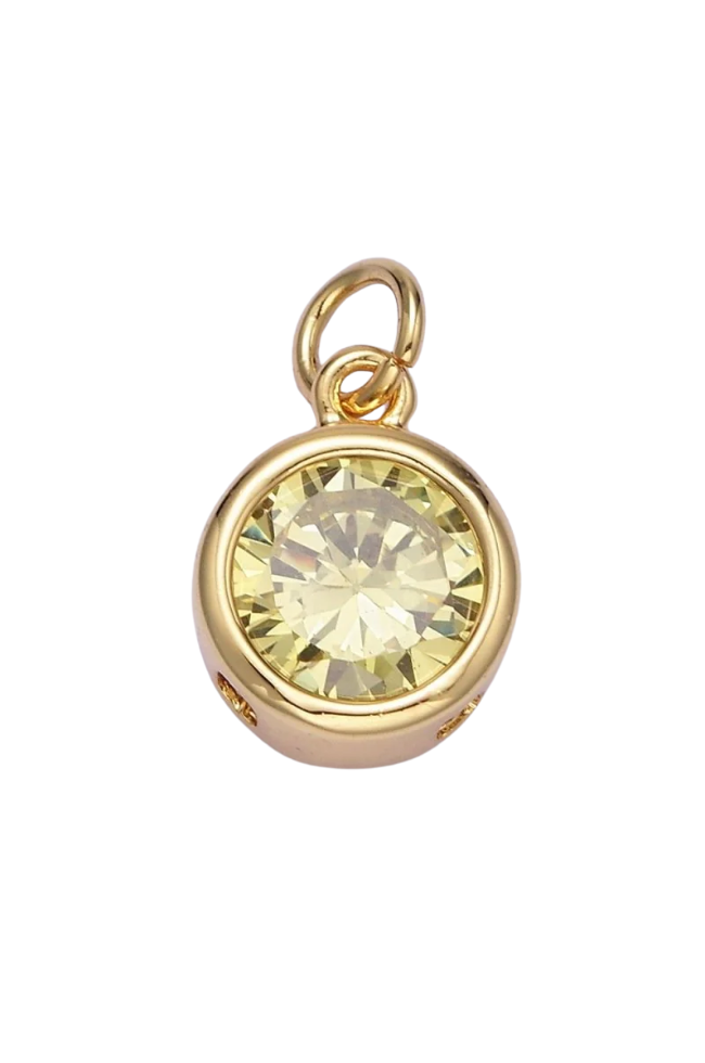 Gold Circle Birthstone Charm