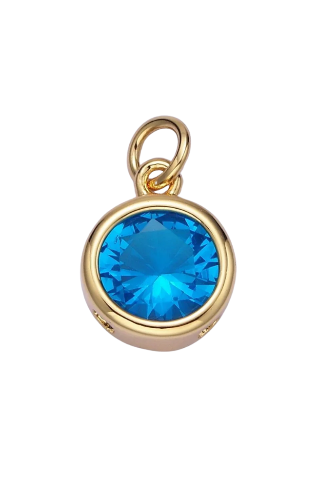 Gold Circle Birthstone Charm