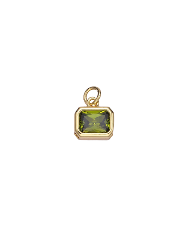 Gold Baguette Birthstone Charm