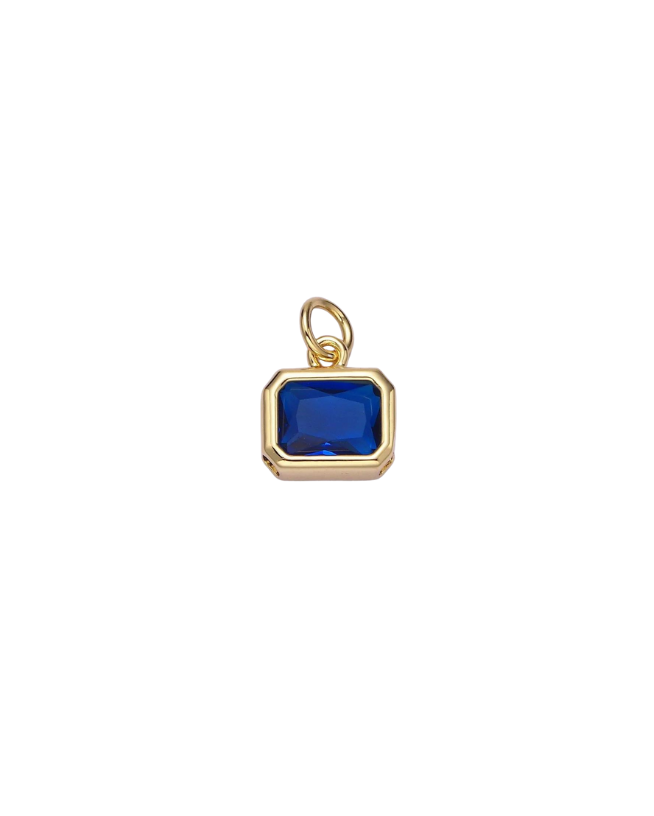 Gold Baguette Birthstone Charm