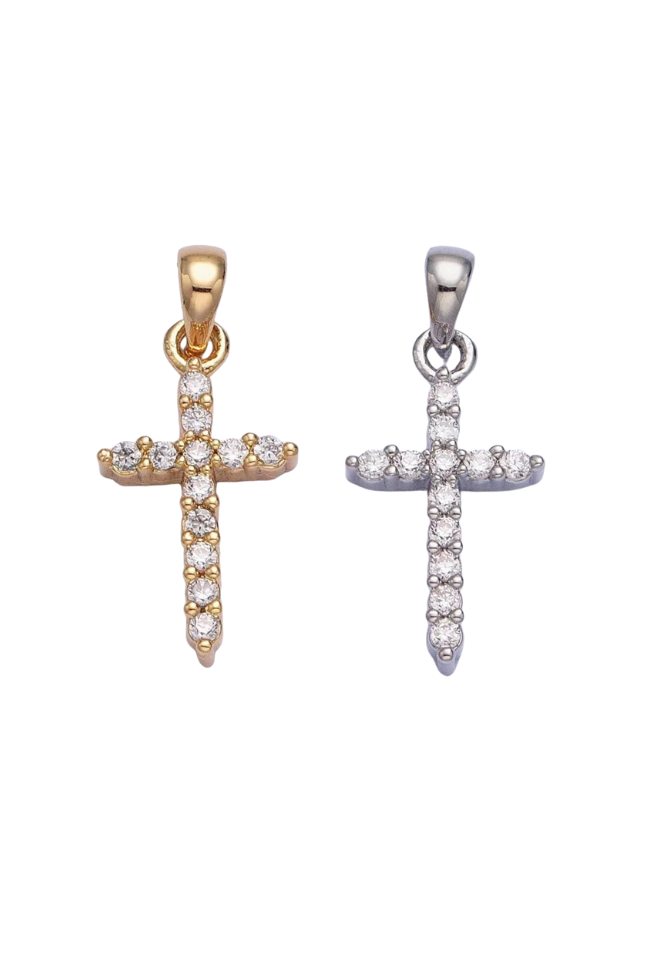 Pave Cross Charm