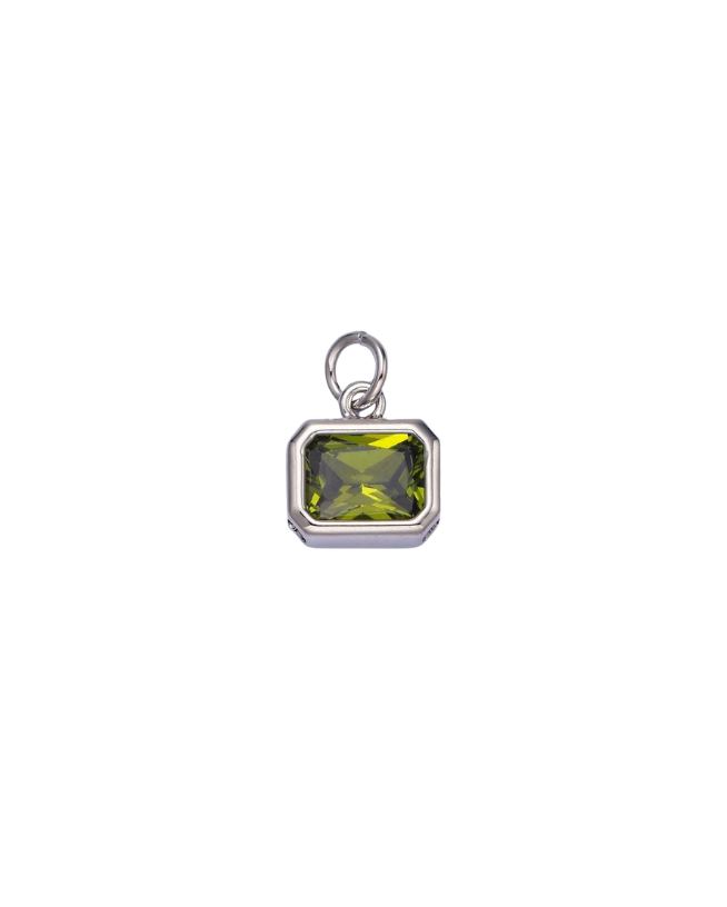 Silver Baguette Birthstone Charm