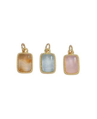 Rectangular Dotted Stone Charm