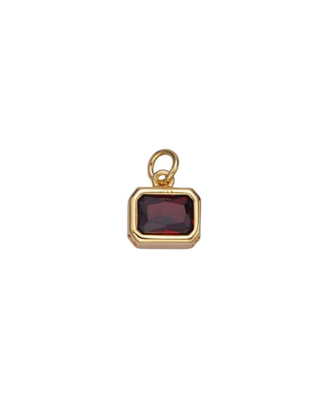 Gold Baguette Birthstone Charm