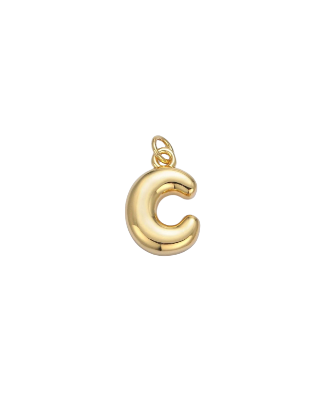 Bubble Letter Initial Charm