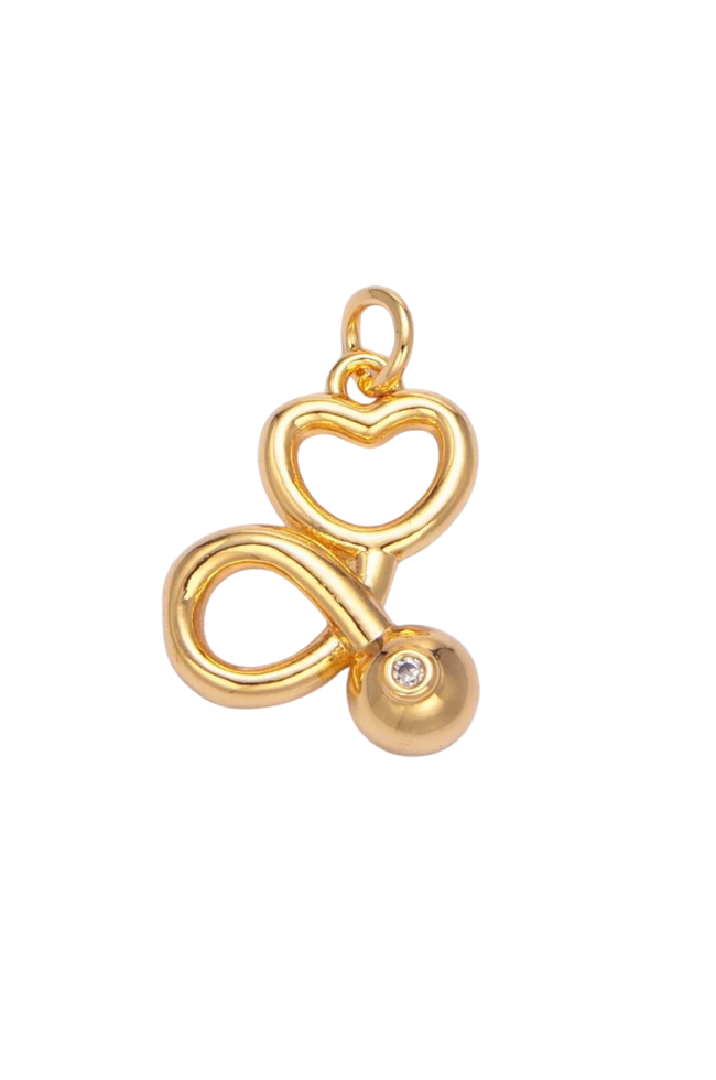 Stethoscope Heart Charm
